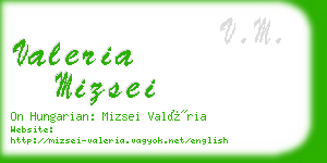 valeria mizsei business card